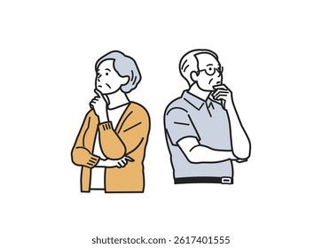 Thinking and Worrying People – Generational Variations. People from young adults to seniors in thoughtful poses. Perfect for content on decision-making, psychology, lifestyle, and family issues.