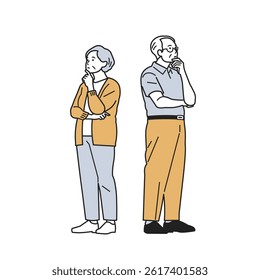 Thinking and Worrying People – Generational Variations. People from young adults to seniors in thoughtful poses. Perfect for content on decision-making, psychology, lifestyle, and family issues.