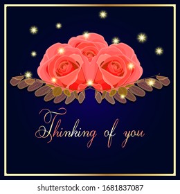 Thinking of you - card. eps10 vector stock illustration