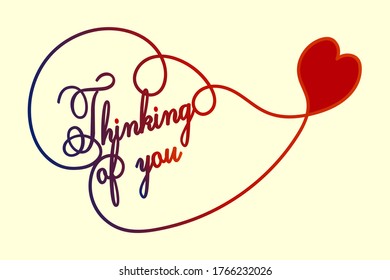 Thinking of you - card. Vector stock illustration eps 10.