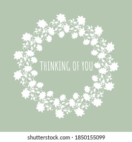Thinking of you- card. Vector stock illustration eps10.