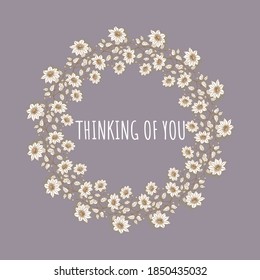 Thinking of you- card. Vector stock illustration eps10.