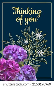Thinking of you - card. Vector stock illustration eps10.