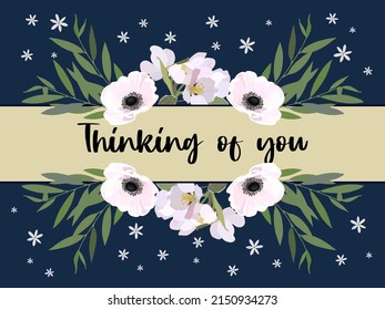  Thinking of you - card. Vector stock illustration eps10.