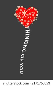 Thinking of you - card. Vector stock illustration eps10.