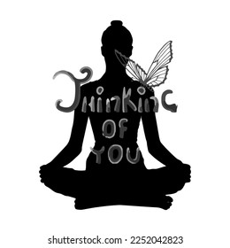 Thinking of you - card. Vector stock illustration eps10.