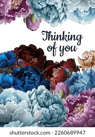 Thinking of you - card. Vector stock illustration eps10.