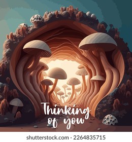 Thinking of you - card. Vector stock illustration eps10.