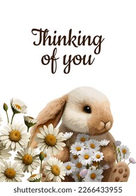 Thinking of you - card. Vector stock illustration eps10.
