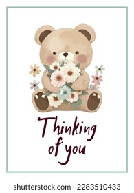 Thinking of you - card. Vector stock illustration eps10.