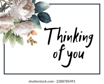 Thinking of you - card. Vector stock illustration eps10.