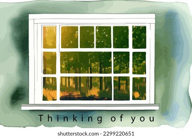 Thinking of you - card. Vector stock illustration eps10.