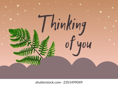 Thinking of you - card. Vector stock illustration eps10.
