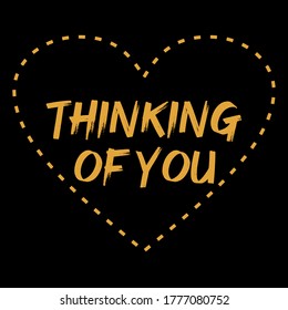 Thinking of you gold typography font design isolated love vector