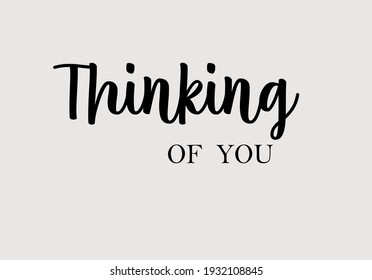 Thinking You Message Handdrawn Vector Design Stock Vector (Royalty Free ...