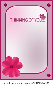 I'm thinking of you rose greeting card with flower