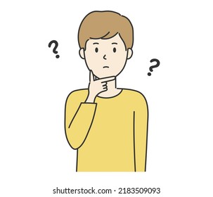Pensando en el hombre joven, ilustración vectorial