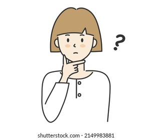 Thinking Young Woman Vector Illustration Stock Vector (Royalty Free ...