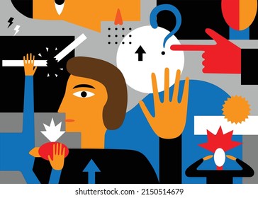 pensamiento,psicología - ilustración vectorial abstracta