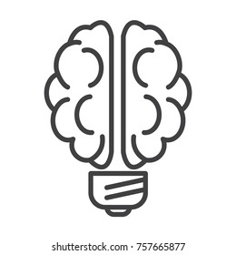 Thinline brain symbol icon