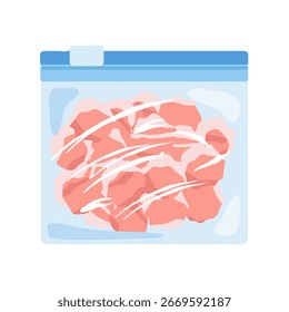 Dünn geschnittenes Schweinefleisch in einem Gefrierbeutel Illustrationsmaterial