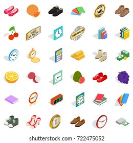 Thinness icons set. Isometric style of 36 thinness vector icons for web isolated on white background