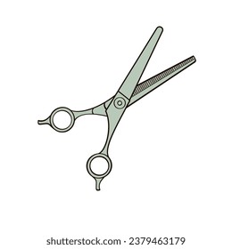 thinning scissors	color vector illustration