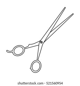 Thinning shears icon in outline style isolated on white background. Hairdressery symbol stock vector illustration.