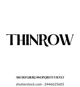 thinrow elegant thin alphabet typeset vector