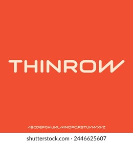 thinrow elegant thin alphabet typeset vector
