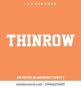 thinrow elegant thin alphabet typeset vector