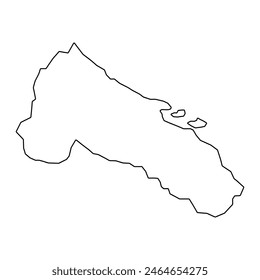 Mapa comunal de Thio, división administrativa de Nueva Caledonia. Ilustración vectorial.