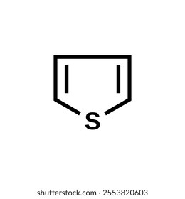 Thiophene structural formula, vector illustration