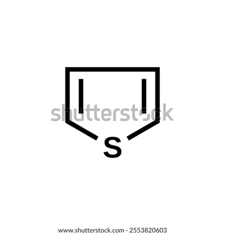 Thiophene structural formula, vector illustration
