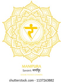 Third chakra illustration vector of Manipura