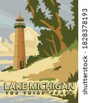 The third coast on vector illustration. Lake Michigan