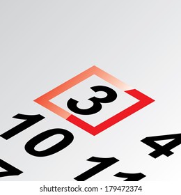 third day of the calendar vector