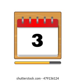 The third day in the calendar vector