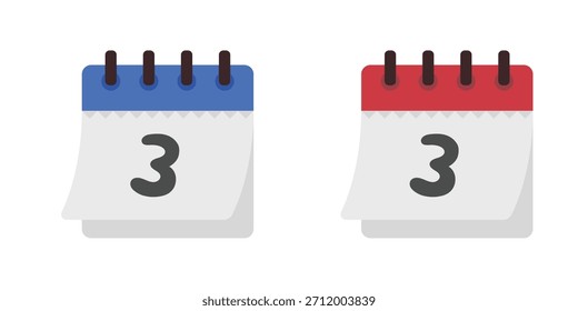 Icono de Vector de programación de fecha del tercer día del mes