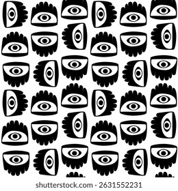 third eye abstract shapes seamless pattern