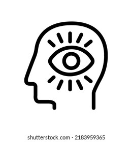 third eye cakra icon, isolated editable illustration