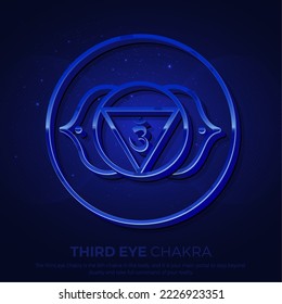 Third Eye Chakra (Ajna) 3D Symbol Design- vector illustration