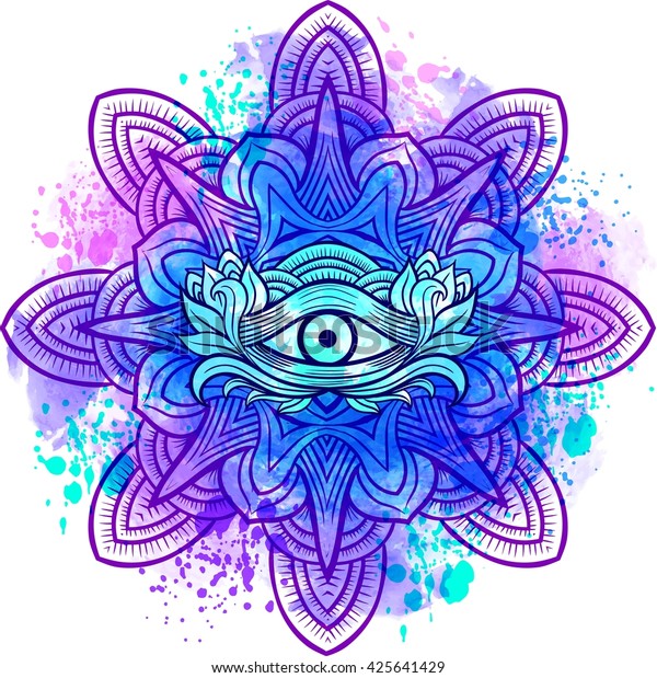 Download Third Eye Mandala Zentangle Hand Drawing Stock Vector ...