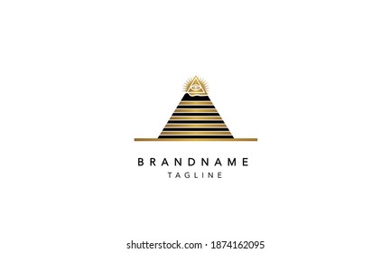 THIRD EYE pyramid abstract Icon Logo Design Vector Illustration
