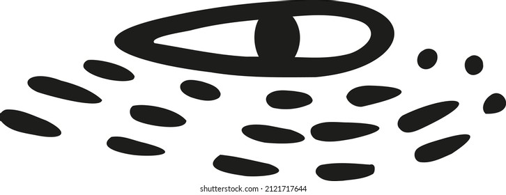 Drittes Augensymbol. Abstraktes, alles sehendes Auge der Hexe. Schwarz-Weiß-Hexerei-Doodle für mystisches, magisches Design. Einfache flache Illustration aus Freehand. Handgezeichnete isoterische, psychedelische Clip-Art