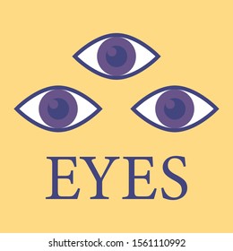 Third Eye vector. Vision symbol. Triangle  T-short art.