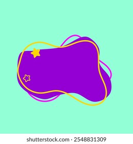 Third Funny Minimalist Abstract Shape Element with Star and Love icon. Fifth Style Shape Element. High Quality Vector Icon. Editable Vector