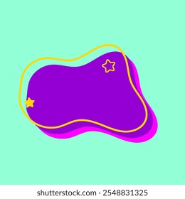 Third Funny Minimalist Abstract Shape Element with Star and Love icon. Third Style Shape Element. High Quality Vector Icon. Editable Vector