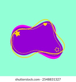 Terceiro Engraçado Minimalista Abstrato Elemento de Forma com Estrela e Amor ícone. Elemento De Forma Do Sexto Estilo. Ícone de vetor de alta qualidade. Vetor editável