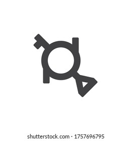 Third gender and demigirl vector icon. filled flat sign for mobile concept and web design. Genderfluid glyph icon. Symbol, logo illustration. Vector graphics